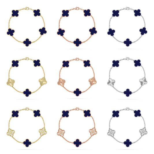 [Auream]CLOVER 5 MOTIF LAPIS LAZULI BRACELET COLLECTION