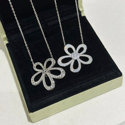 [Auream]FLOWERLACE NECKLACE FULL DIAMONDS