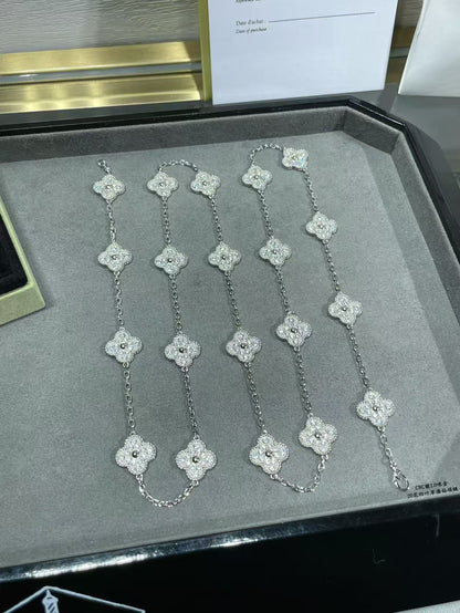 [Auream]CLOVER 20 MOTIFS FULL-DIAMOND NECKLACE