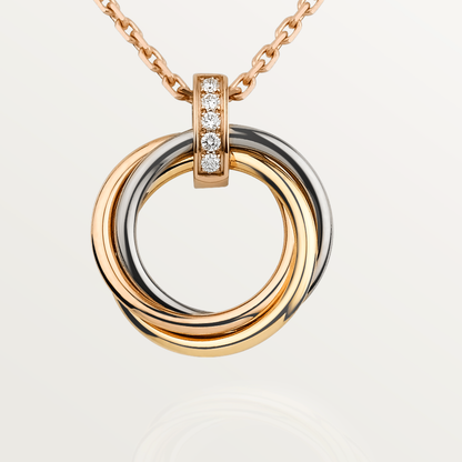 [Auream]TRINITY NECKLACE GOLD  DIAMONDS