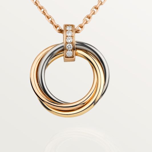 [Auream]TRINITY NECKLACE GOLD  DIAMONDS