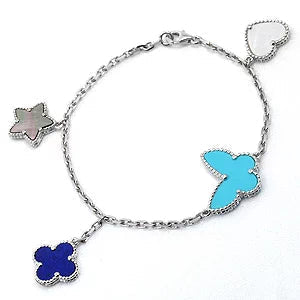 [Auream]LUCKY SPRING SILVER BRACELET 4 MOTIF