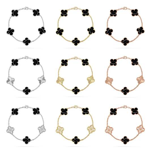 [Auream] CLOVER 5 MOTIF PULSAR STONE BRACELET COLLECTION