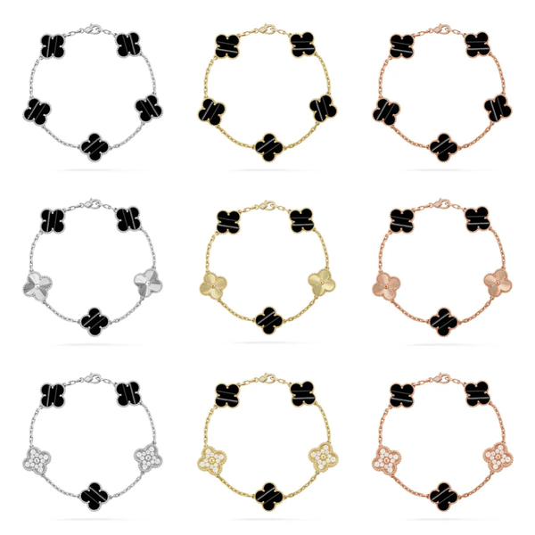 [Auream] CLOVER 5 MOTIF PULSAR STONE BRACELET COLLECTION