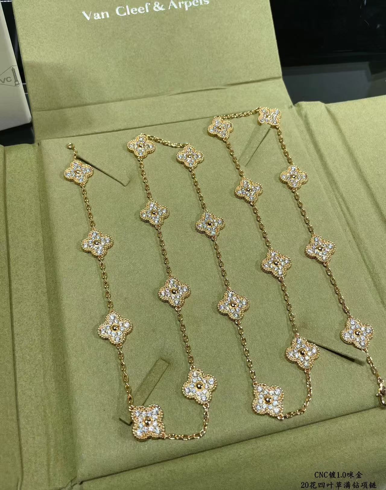 [Auream]CLOVER 20 MOTIFS FULL-DIAMOND NECKLACE