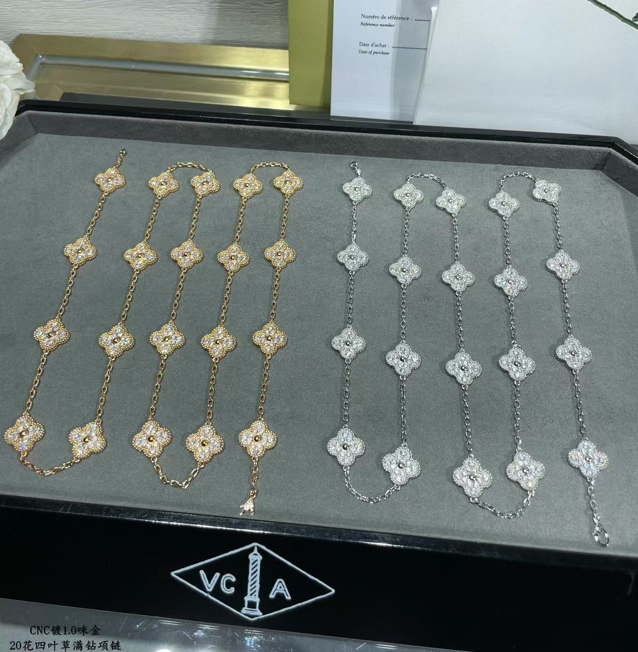 [Auream]CLOVER 20 MOTIFS FULL-DIAMOND NECKLACE
