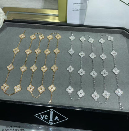 [Auream]CLOVER 20 MOTIFS FULL-DIAMOND NECKLACE