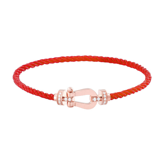 [Auream]FORCE 10 HALF DIAMOND PINK GOLD RED CORDERI LARGE AND MEDIUM MODEL