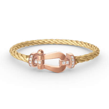 [Auream]FORCE LARGE HORSESHOE HALF DIAMOND BRACELET ROSE GOLD