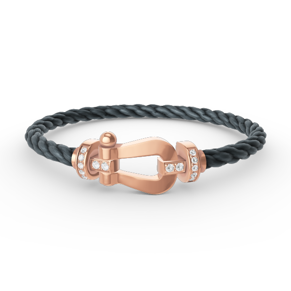 [Auream]FORCE LARGE HORSESHOE HALF DIAMOND BRACELET ROSE GOLD