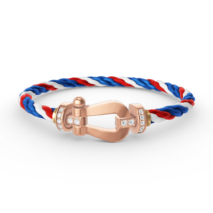 [Auream]FORCE LARGE HORSESHOE HALF DIAMOND BRACELET ROSE GOLD