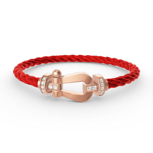 [Auream]FORCE LARGE HORSESHOE HALF DIAMOND BRACELET ROSE GOLD
