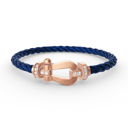 [Auream]FORCE LARGE HORSESHOE HALF DIAMOND BRACELET ROSE GOLD