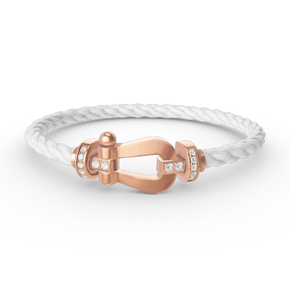 [Auream]FORCE LARGE HORSESHOE HALF DIAMOND BRACELET ROSE GOLD