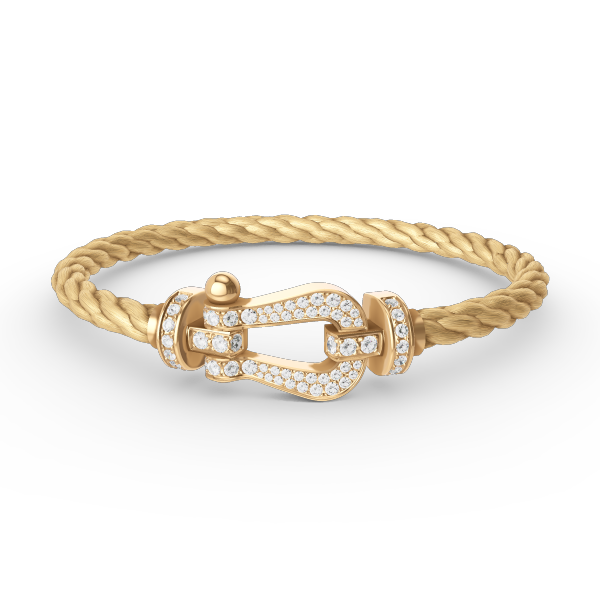[Auream]FORCE LARGE HORSESHOE FULL DIAMOND BRACELET GOLD