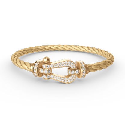 [Auream]FORCE LARGE HORSESHOE FULL DIAMOND BRACELET GOLD