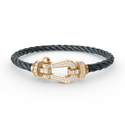 [Auream]FORCE LARGE HORSESHOE FULL DIAMOND BRACELET GOLD