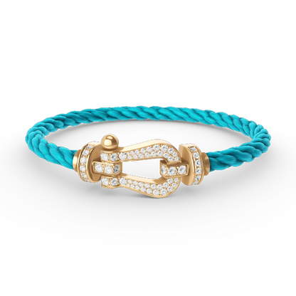 [Auream]FORCE LARGE HORSESHOE FULL DIAMOND BRACELET GOLD