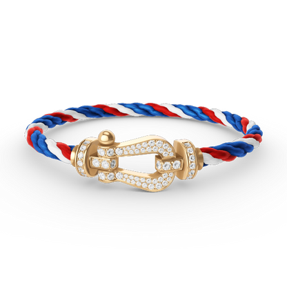 [Auream]FORCE LARGE HORSESHOE FULL DIAMOND BRACELET GOLD