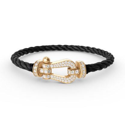 [Auream]FORCE LARGE HORSESHOE FULL DIAMOND BRACELET GOLD