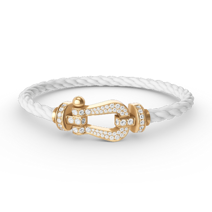 [Auream]FORCE LARGE HORSESHOE FULL DIAMOND BRACELET GOLD