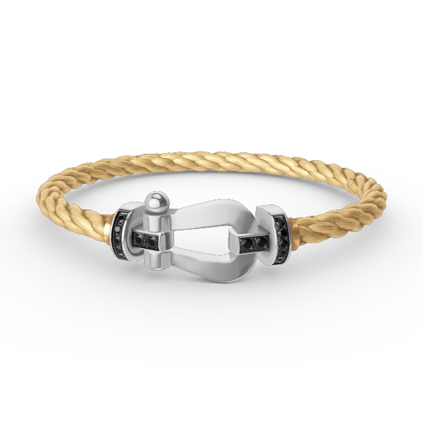 [Auream]FORCE LARGE HORSESHOE BLACK DIAMOND BRACELET SILVER