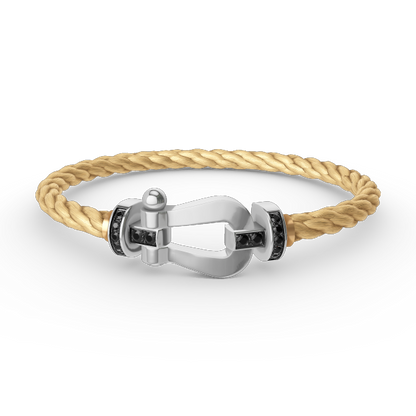 [Auream]FORCE LARGE HORSESHOE BLACK DIAMOND BRACELET SILVER