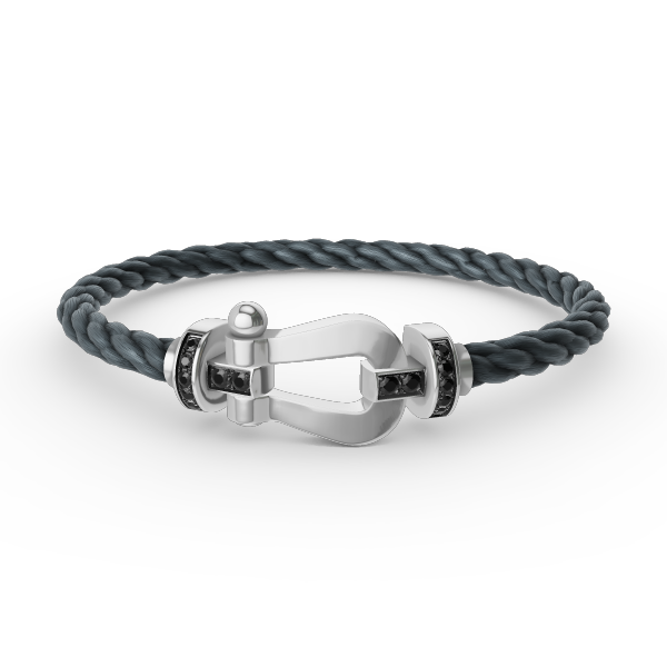[Auream]FORCE LARGE HORSESHOE BLACK DIAMOND BRACELET SILVER