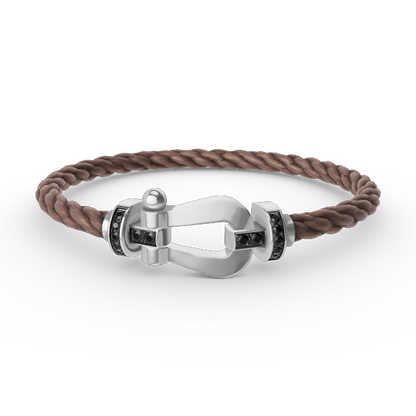 [Auream]FORCE LARGE HORSESHOE BLACK DIAMOND BRACELET SILVER