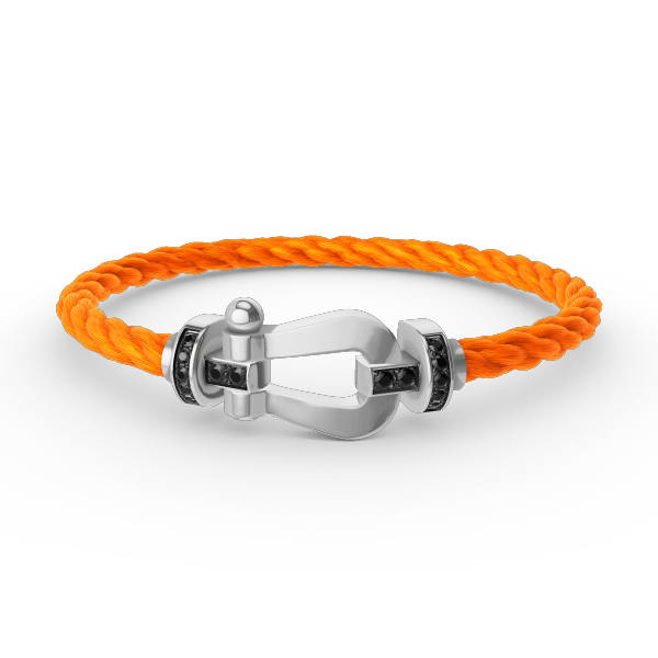 [Auream]FORCE LARGE HORSESHOE BLACK DIAMOND BRACELET SILVER
