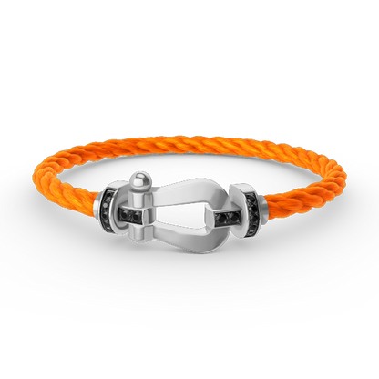 [Auream]FORCE LARGE HORSESHOE BLACK DIAMOND BRACELET SILVER
