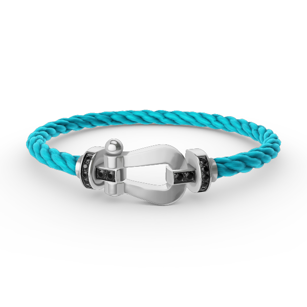 [Auream]FORCE LARGE HORSESHOE BLACK DIAMOND BRACELET SILVER