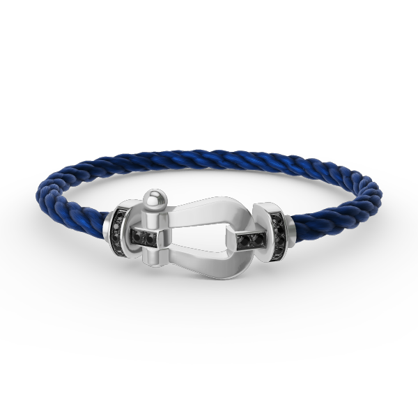 [Auream]FORCE LARGE HORSESHOE BLACK DIAMOND BRACELET SILVER
