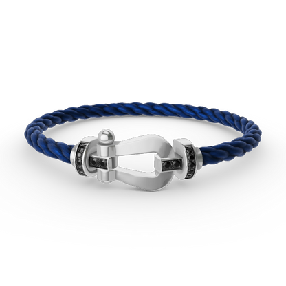 [Auream]FORCE LARGE HORSESHOE BLACK DIAMOND BRACELET SILVER