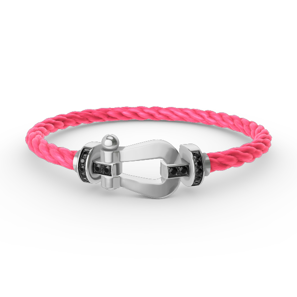 [Auream]FORCE LARGE HORSESHOE BLACK DIAMOND BRACELET SILVER