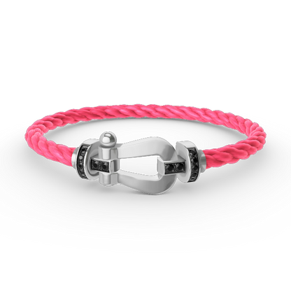 [Auream]FORCE LARGE HORSESHOE BLACK DIAMOND BRACELET SILVER