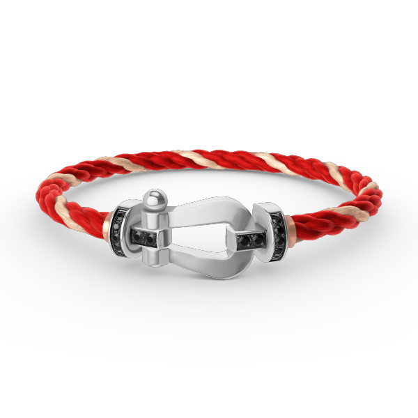 [Auream]FORCE LARGE HORSESHOE BLACK DIAMOND BRACELET SILVER