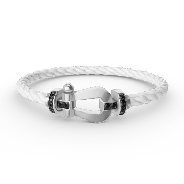 [Auream]FORCE LARGE HORSESHOE BLACK DIAMOND BRACELET SILVER