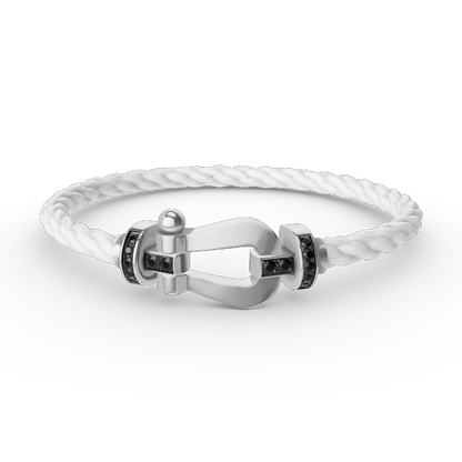 [Auream]FORCE LARGE HORSESHOE BLACK DIAMOND BRACELET SILVER