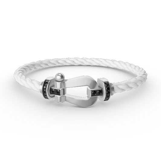 [Auream]FORCE LARGE HORSESHOE BLACK DIAMOND BRACELET SILVER