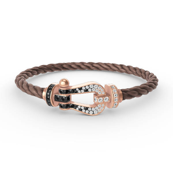 [Auream]FORCE LARGE HORSESHOE BLACK WHITE DIAMOND BRACELET ROSE GOLD