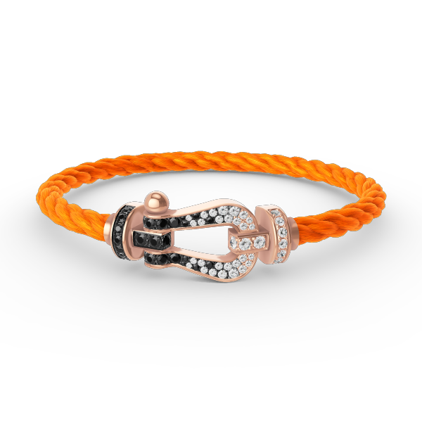 [Auream]FORCE LARGE HORSESHOE BLACK WHITE DIAMOND BRACELET ROSE GOLD