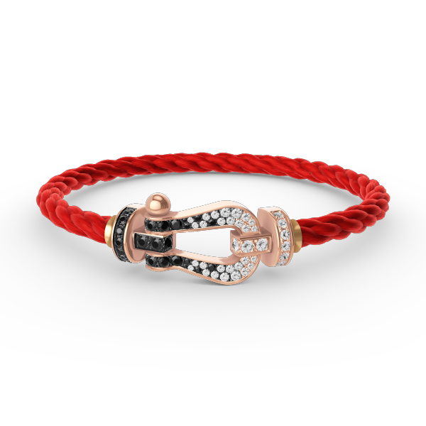 [Auream]FORCE LARGE HORSESHOE BLACK WHITE DIAMOND BRACELET ROSE GOLD