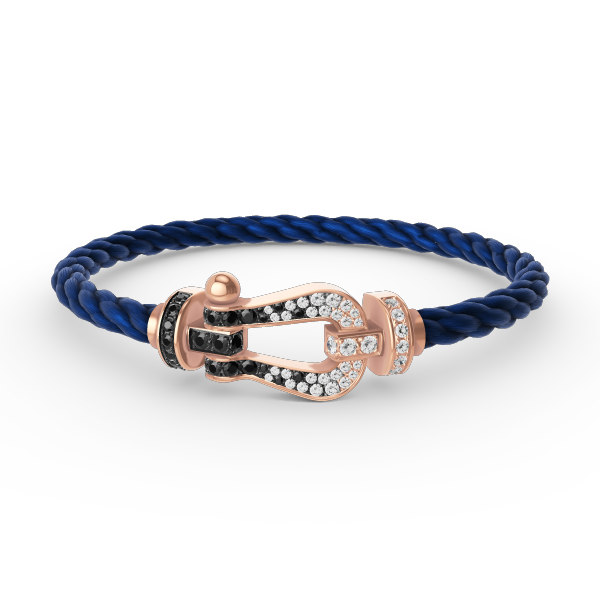 [Auream]FORCE LARGE HORSESHOE BLACK WHITE DIAMOND BRACELET ROSE GOLD