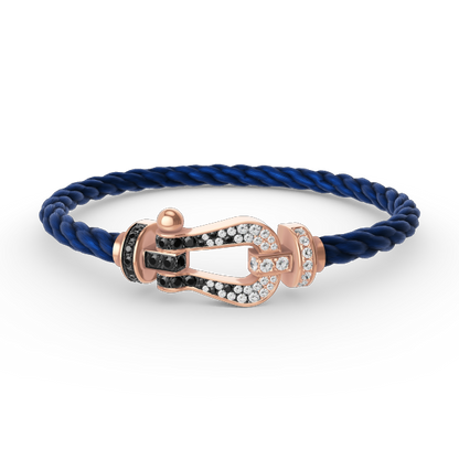 [Auream]FORCE LARGE HORSESHOE BLACK WHITE DIAMOND BRACELET ROSE GOLD