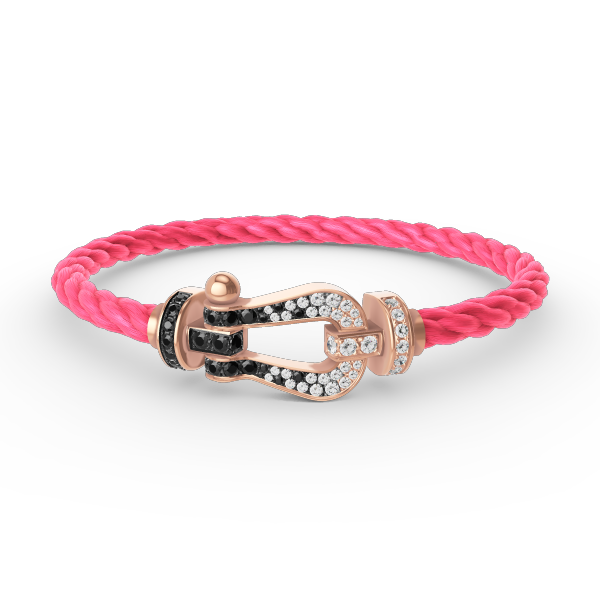 [Auream]FORCE LARGE HORSESHOE BLACK WHITE DIAMOND BRACELET ROSE GOLD