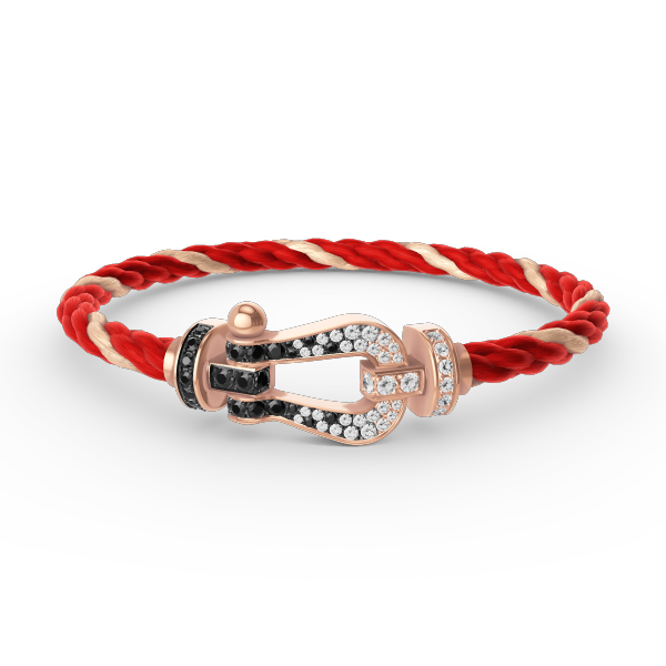 [Auream]FORCE LARGE HORSESHOE BLACK WHITE DIAMOND BRACELET ROSE GOLD