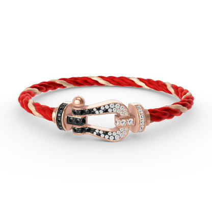 [Auream]FORCE LARGE HORSESHOE BLACK WHITE DIAMOND BRACELET ROSE GOLD