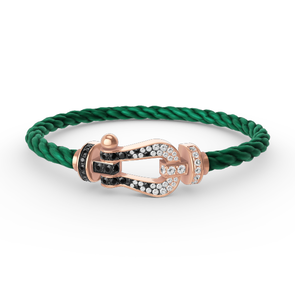 [Auream]FORCE LARGE HORSESHOE BLACK WHITE DIAMOND BRACELET ROSE GOLD