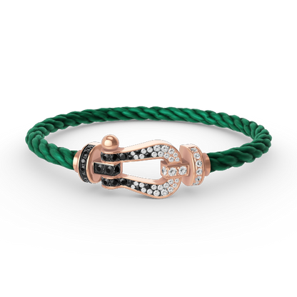 [Auream]FORCE LARGE HORSESHOE BLACK WHITE DIAMOND BRACELET ROSE GOLD